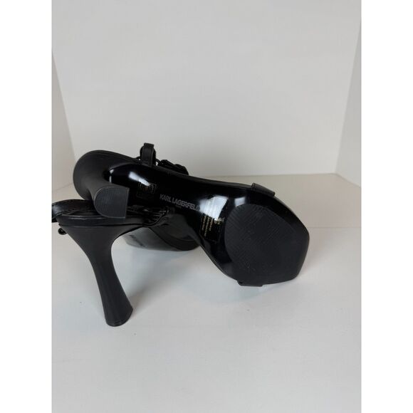 Karl Lagerfeld Women's Size 10M Black Cybil High-Heel Ankle Strap Sandals NWOB - Picture 6 of 11